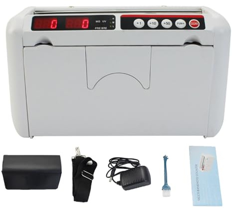 Portable Fake Money Detector, Multi Currency Banknote Money Counter igh Accurate Intelligent Bill Counter with Count, Preset, Automatic Reset