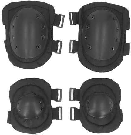 HUSHUI Rodilleras Tácticas Protectoras para Codos, Juego de Equipo Profesional para Deportes Al Aire Libre para Trabajos de Construcción de Patines