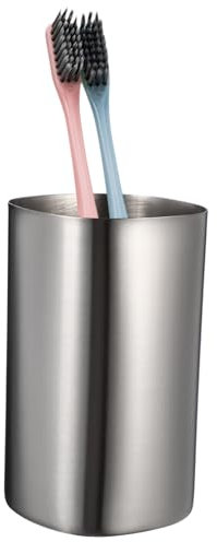 STOBOK 1pc Tooth Brush Cup Silver Toothbrush Holder Made of Stainless Steel Chrome Toothbrush Tumbler Water Bottle Aluminum Cups Tumbler for Bathroom Stainless Steel Tooth Mug Rinse Beer