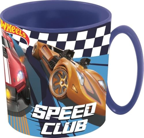 Golddunes Kids 2023 Character Licence Mug 350ML Drinking Re-Usable Plastic Cup Microwave Safe (Hot Racing)