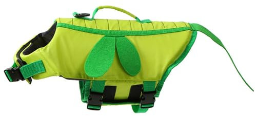 FANSU Hundeschwimmweste, Hunde Schwimmweste mit Rettungsgriff-Rettungsweste für Hunde -Verstellbare Größe zum Schwimmen, Surfen, Bootfahren (S,Green Dragonfly)