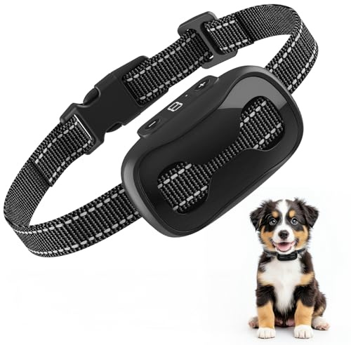 PcEoTllar Anti Bark Collars for Dogs – Bark Collar with Sensitivity Display – Barking Collar with Humane Vibration & Sound Modes – Adjustable for Small Medium Large Dogs, Black