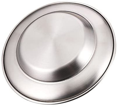 GRIRIW Piatto Rotondo in Acciaio Inox Per Cena Biscotti Snack Facile Da Trasportare