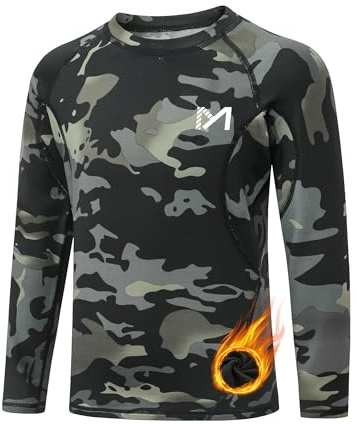 MEETYOO T-Shirt Thermique Garçon sous-vêtement Enfant à Manches Longues Vêtement Chaud Hiver Base Layer Sport Idéal pour Ski Running et Cyclisme