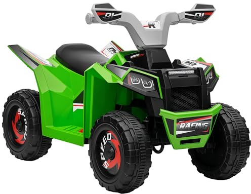 HOMCOM 6V Elektro Kinderquad 2,5 km/h Mini Elektroquad mit Vorwärts-, Rückwärtsfunktion, Elektrofahrzeug Kinderfahrzeug Kinder Quad, Elektroauto für Kinder 1,5-3 Jahre Grün