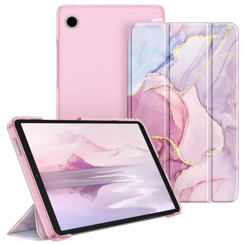 Fintie Fodral för Samsung Galaxy Tab A11 8,7 tum 2025/Tab A9 8,7 tum surfplatta, ultratunt skyddsfodral med transparent baksida, glorikt marmor
