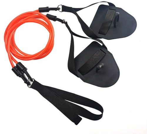 Ronyme Bande D Entraînement de Natation Corde de Tirage Élastique Résistance Réglable Pagaies à Main Sangle Sécurisée pour Gain de Force et Répétitions