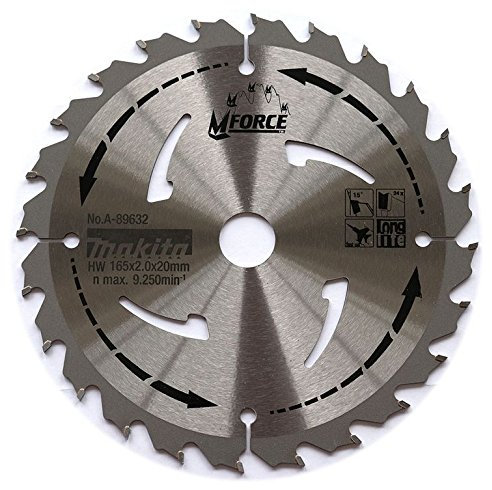 Makita Scie à 165 mm avec 24 dents en Acier rapide pour Bois, Métal, Plastique, Acier inoxydable, Acier au carbone