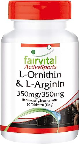 Fairvital | L-ornitina y L-arginina 1400mg - 90 comprimidos - ALTA DOSIS - VEGANO - Aminoácidos