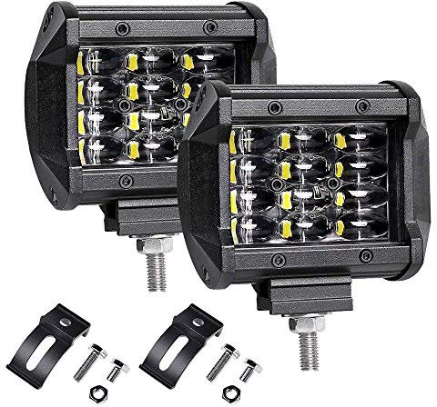 Faro da Lavoro, LTPAG 4'' 72W Faretto Faro - 24 LEDs Flood Luci da Lavoro a led - Proiettore Fendinebbia Luci Off Road IP68 impermeabile 6000K Bianco - per Off Road Moto 4WD SUV ATV UTV Camion