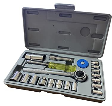 Kippen 1242A1 - Set da 21 pezzi di chiavi a bussola con accessori.