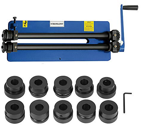 RibasuBB Piegatrice Tonda da banco Pieghevole Bordatrice Manuale 460mm con Set di cubi, capacità bordatrice con 6 Set di cubi 18 Pollici per officine di lamiera