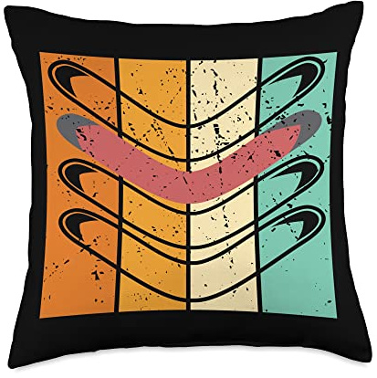 Retro Boomerangs Throwing Sport Australian Boomerang Throw Pillow