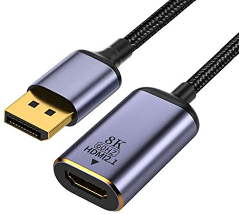 Chenyang Adattatore da DisplayPort a HDMI, DP DisplayPort 1.4 maschio a HDMI 2.0 femmina, 8K 60hz UHD 4K cavo adattatore monitor