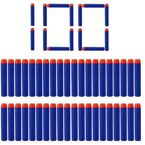 100 Balas Dardos Nerf Elite,7.2cm Munición de Espuma Azul,Nerf Pack de Repuesto para Pistola Blaster de Juguete,Accesorios Adecuado N-Strike Elite Series Juguete para Niños Armas y Proyectiles