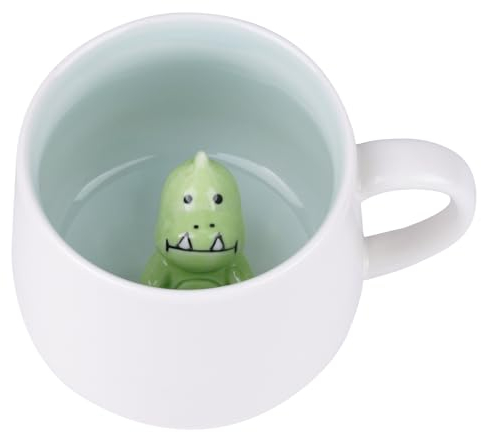 HOTUT 3D Tasse aus Keramik,Lustige 3D Tier Tasse,Dinosaurierstil Kaffee Milch Tee Keramik Becher für Frauen, Mädchen, Freundin,Weihnachten Geschenk für Geburtstage