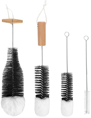 Flaschenbürste 4er Set Universal Flaschenreiniger Bürste Flaschenreiniger Flaschen Bürste Reinigungsbürste Reinigung Flaschenreiniger für Glaskaraffe 0.6L, Trinkflaschen