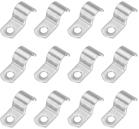 PATIKIL 12 mm (4/9 tum) styvt rörrem, 12 st 304 rostfritt stål ledningsklämma 1 hål tjock U-fäste rörklämma rörrem för rörkabel kabelfixering
