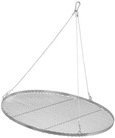 BBQ-Toro Parrilla redonda de acero inoxidable, diámetro de 80 cm, parrilla con suspensión de cuerda, parrilla colgante para parrilla giratoria, parrilla colgante para trípode, parrilla para barbacoa