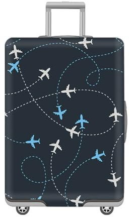 LNXSESN Funda Maleta Cabina Blanca Azul Gris Funda para Maletas Mediana Elástico Fundas Maletas De Viaje Lavable Protector De Equipaje con Cremallera Cubierta De Equipaje para 22-25 Pulgadas