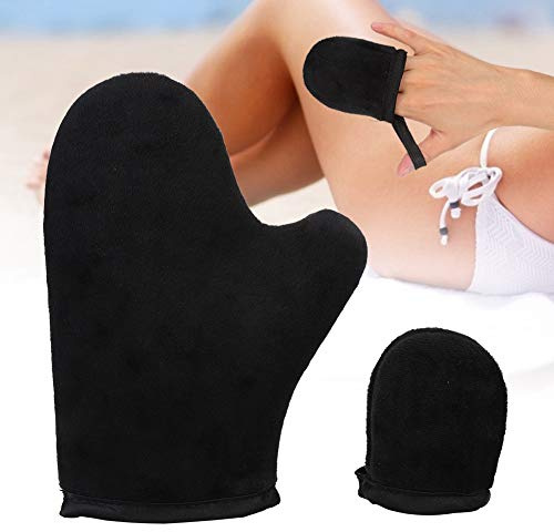 GEERYZHE Tanning Gloves Self Tanner Mitt Lotion Applicator for Beach Spa - Black (Black)