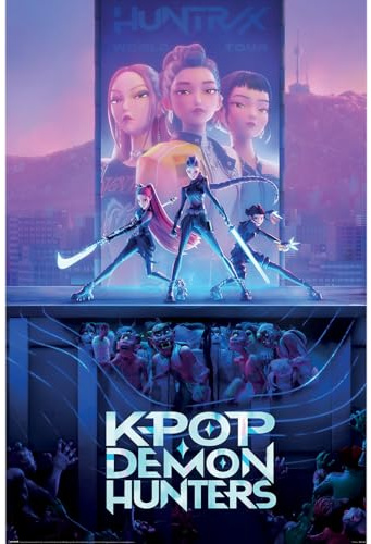 Close Up K-POP DEMON HUNTERS (KEY ART) MAXI PÓSTER 91,5cm x 61cm Póster de pared K-Pop sin marco para el hogar, dormitorio o estudio