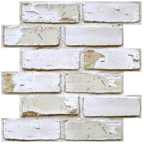 Commomy 10 Pezzi Mattoni Adesivi Murali 3D Pannelli Da Parete 3D Finto Mattone, 30 X 30 cm, Pannelli Adesivi per Pareti 3D Mattoni Finti PVC Autoadesivi Pannelli Decorativi Per Pareti Interne