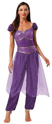 Freebily Arabiska Indiska Dansklänning Prinsessa Dam Magdans Outfits med paljetter Professionella Dansdräkter Ballettdräkter Halloween Carnival Kläder