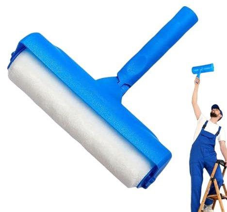 Rullo di vernice regolabile – 25,4x24,9 cm, pennello a rullo per pareti blu e bianco | Strumento per verniciatura antischizzi – Rulli manuali in PP | Forniture domestiche Strumenti di decorazione per