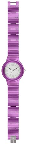 Armbandsur HIP HOP för kvinnor aluminium med klockarmband av aluminium, fabrik TIME JUST – 3H QUARZUHR armband En Storlek Klockarmband: Fuchsia; urtavla: vit