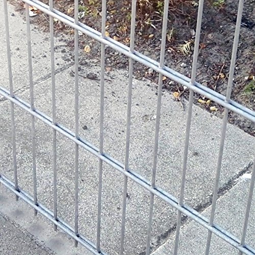 Doppelstab-Mattenzaun Doppelstab Mattenzaun Komplett-Set / Verzinkt / 183cm Hoch / 20m Lang