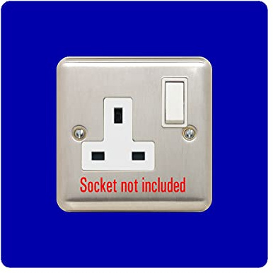 Single Socket Surround | Square | Acrylic Back Panel or Finger Plate | Light Switch Plug, Colour:Blue