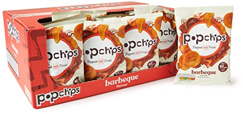 popchips - Barbeque Popped Potato Chips 23 g (Pack of 24) - Popped not fried, No artificial flavours or colours, Suitable for vegans