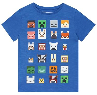 Minecraft Jungen Minecraft kurzärmligen T-Shirt 8 Bis 9 Jahre Blau