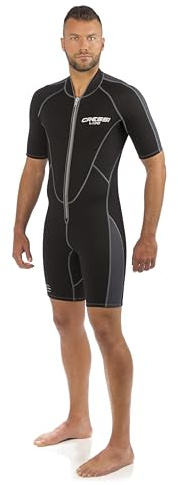 Cressi Lido 2 mm Man Short Sleeves Short Wetsuits, Black/Grey, L