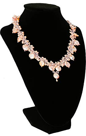 Black Velvet Jewelry Necklace Bust Display Stand - 9 Inch Organizer for Retail Store and Home Use