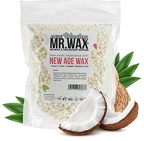 Mr. Wax New Age Waxing Cocco Wachsperlen für Haarentfernung, Augenbrauen, Achseln, Intim, Beine, Gesicht Wachs Filmwachs Heisswachs, Enthaarung Waxing Perlen