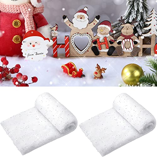 2 Stücke Weihnachten Glitzer Schneedecke 40 x 32 Zoll Wunderland Künstliche Schneedecke Dicke Indoor Schneedecke Gefälschte Schnee Glitzer Decke für Weihnachtsbaum Dorf Haus Winter Dekor