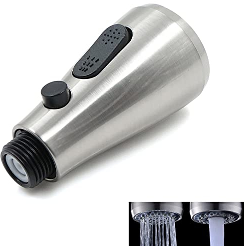 Robinet évier Cuisine Rechange Robinet - Douchette robinet extractible en plastique, finition brossée, prend en charge 2 modes de commutation (pulvérisation, débit) avec bouton d'arrêt