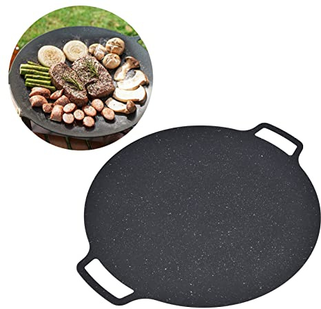 Koreansk BBQ Grillpanna Järn Nonstick Rund Grillpanna för Utomhuspannkakor med Griskött (41CM)