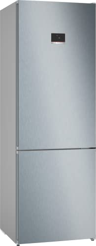 Bosch KGN497LDF Serie 4, Frigorifero combinato da libera installazione, Total No Frost, VitaFresh XXL: Spazio extra-large per i tuoi cibi freschi, PerfectFit, Luce LED, Acciaio, 203 x 70 cm
