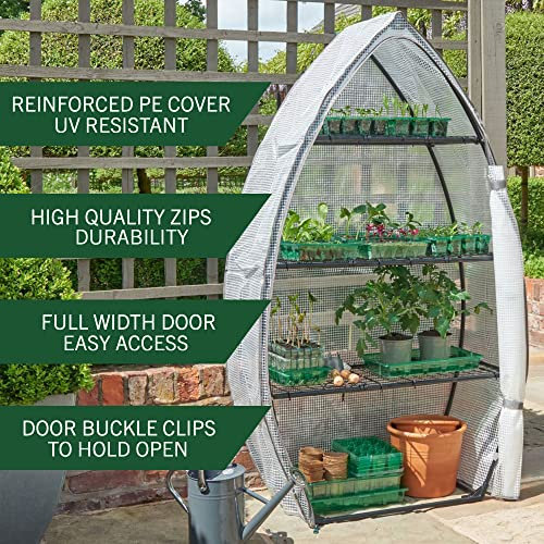 Gro-Sure Visiroot 12 Tray 4 Tier Grow House/Cold Frame Replacement Cover - White