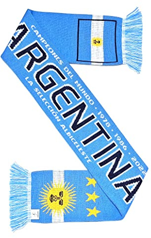 Euroscarves Argentina fotboll stickad halsduk, 2022 Champions, one size