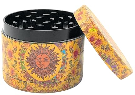 Vordpe Pollen Grinder, Kräutermühle Crusher, Messerscharfes Mahlwerk, Zinc Alloy 50 mm für Kräuter Gewürze mit Pollen Scraper