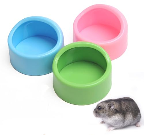 3 Stück Kleine Tierschüssel Anti-Biss Futterschalen Napf für Haustiere - Hamster, Meerschweinchen, Vogel, Kleine Haustiere - Pink, Blau, Grün