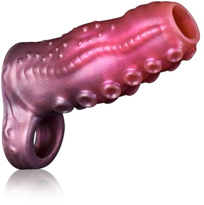 SXOVO Guaina Fallica Tentacolo, Guaina Pene Aperta con Anello Testicolare, Prolunga Pene Indossabile e Riutilizzabile, Ritardante Eiaculazione Precoce, Toys Sessuali per Uomini per Piacere Coppia (S)