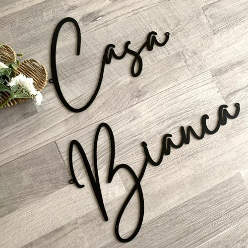 Letrero de casa personalizado metálico, Cartel para casa, Placa para exteriores, Colgador de puerta, Portales, Calle, Letrero para colgar, Signo montado en la pared, Palabras de metal personalizadas