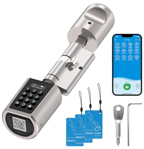 WELOCK Serratura elettronica intelligente per porta Wifi Supporto password, blocco porta APP Bluetooth, sblocco remoto per la casa, basso consumo energetico, IP44, copertura in silicone impermeabile