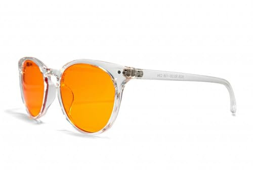 UVtech SLEEP-2R Filtro de luz azul 100% y filtro de luz verde, gafas rojas, naranjas y amarillas PC Gafas con filtro de luz azul para mujer y hombre, talla única (Naranja)