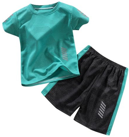 2 Piezas Traje Deportivo para Niños,Conjunto Niño Cuadros Camisa de Manga Corta 2Pcs Conjuntos Ropa y Pantalones Cortos Conjunto verano Niños 1-6 Años